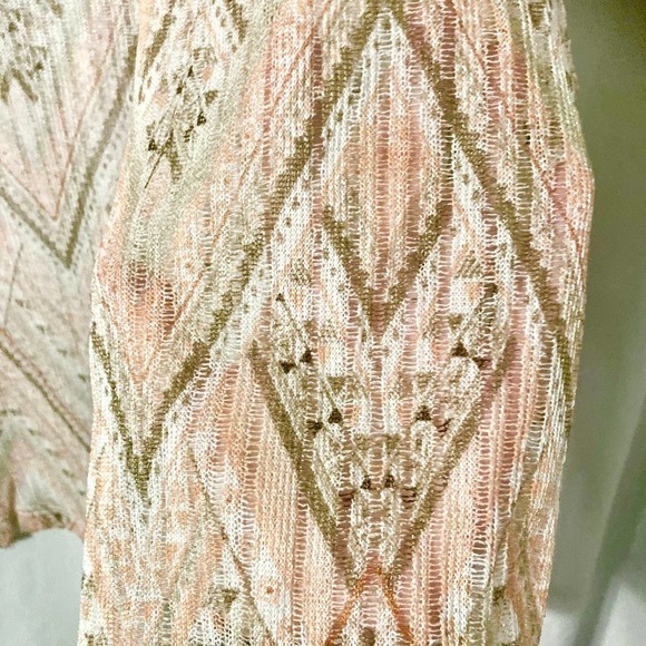 Alfred Dunner Women's M Pink and Brown Chevron Open Front Top - Picture 7 of 8